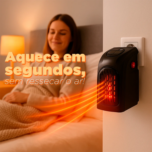 Aquecedor Portátil MiniTherm Pro 400W 110V – Silencioso e Económico