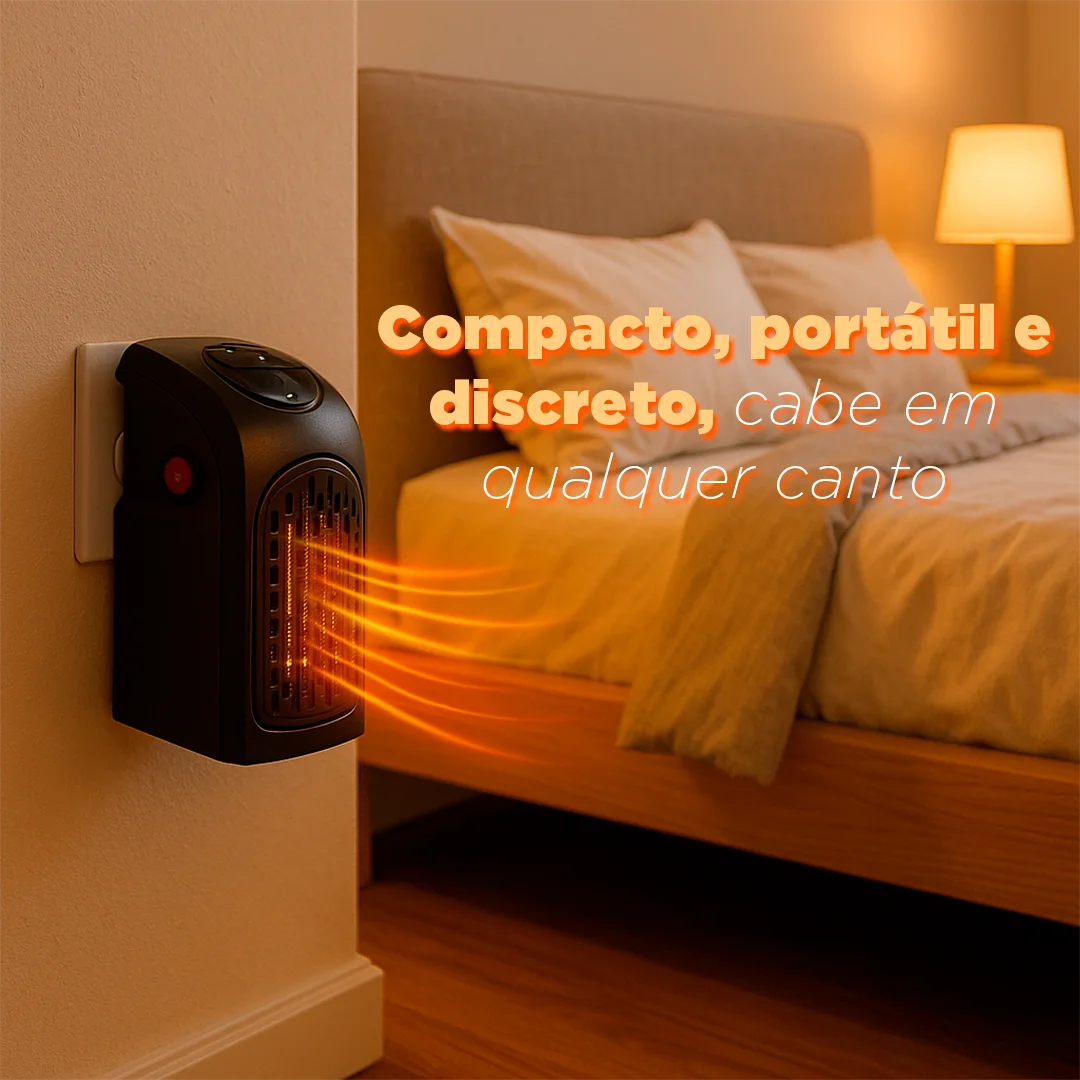 Aquecedor Portátil MiniTherm Pro 400W 110V – Silencioso e Económico